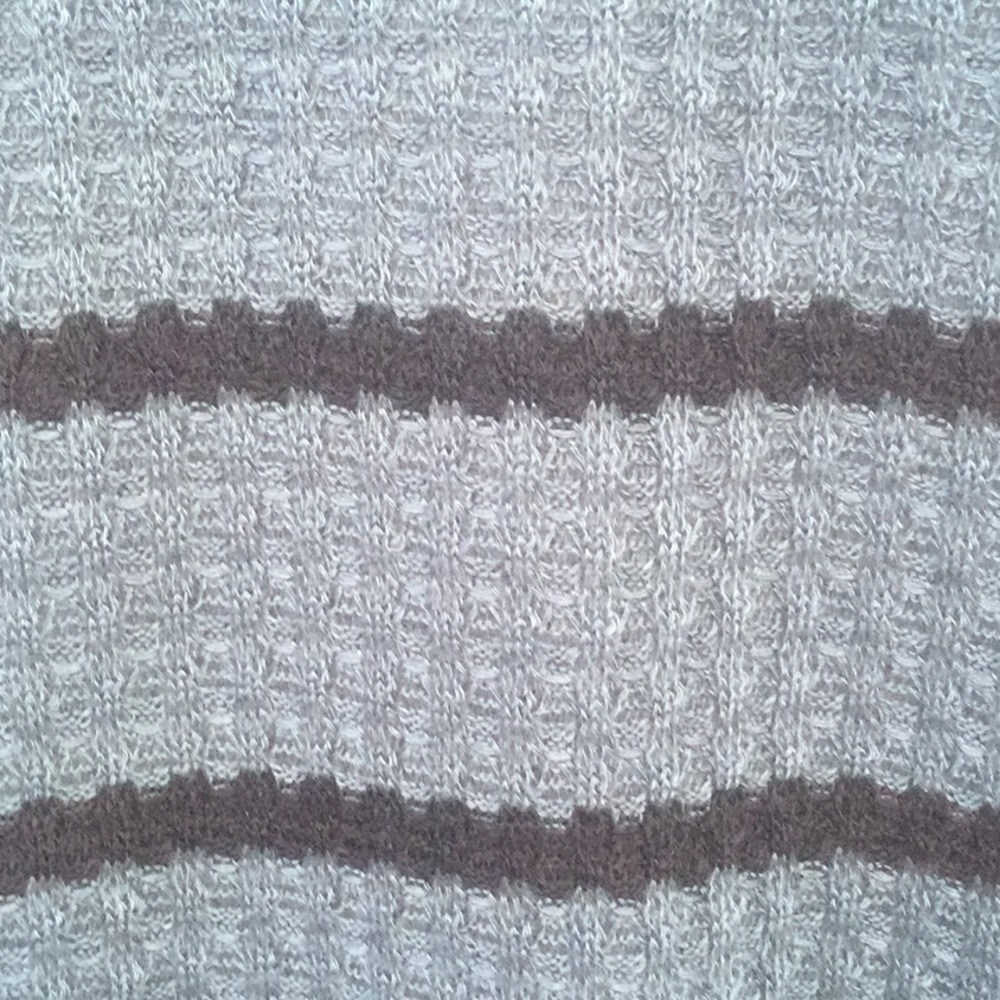 TEAL GREEN STRIPE COLD SHOULDER WAFFLE KNIT TOP - Picture 10 of 11